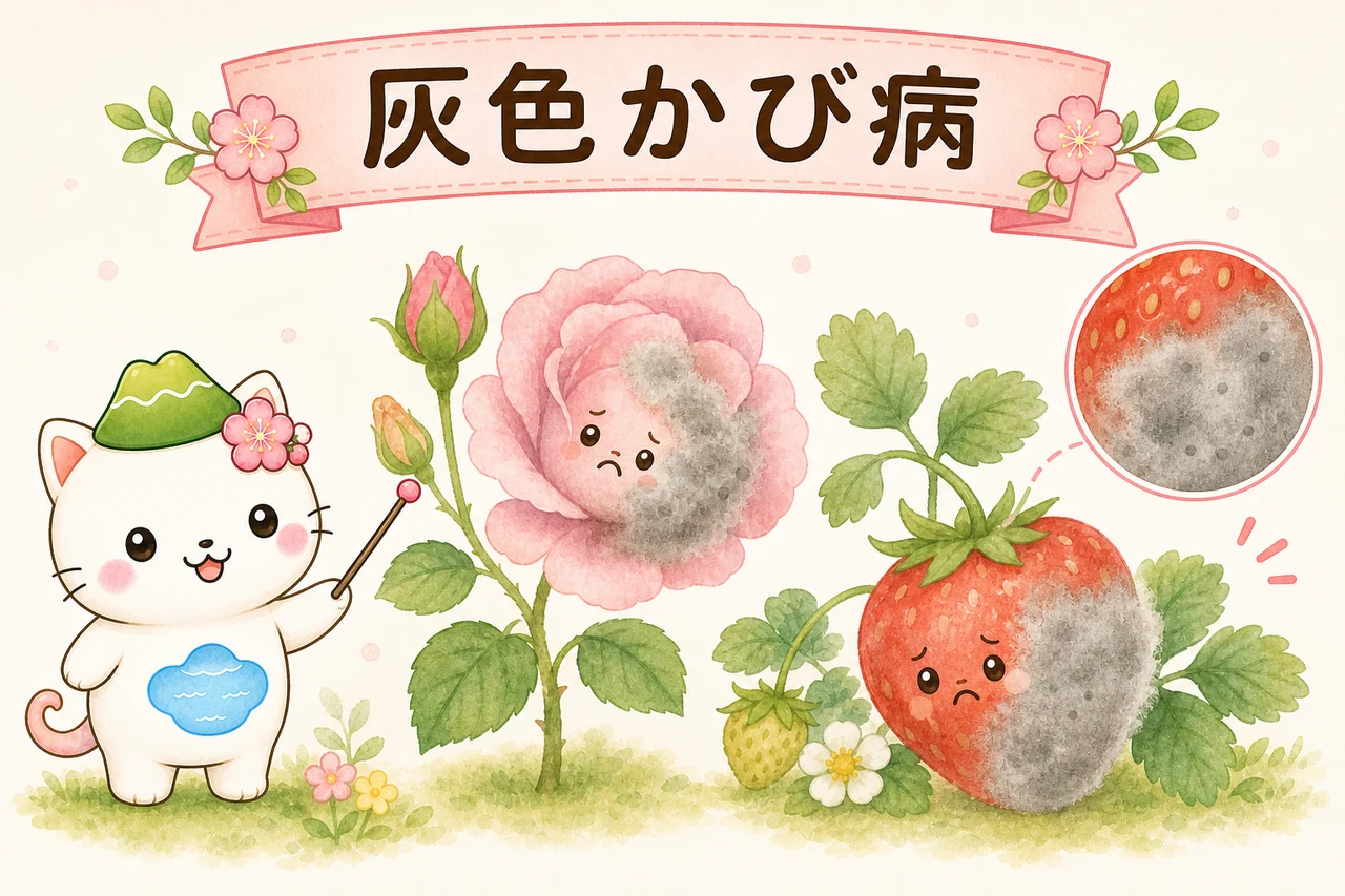 灰色かび病のイラスト