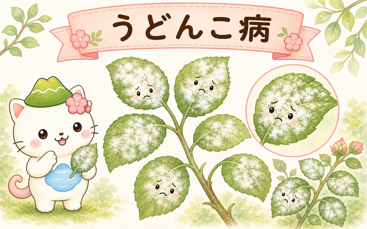うどんこ病のイラスト
