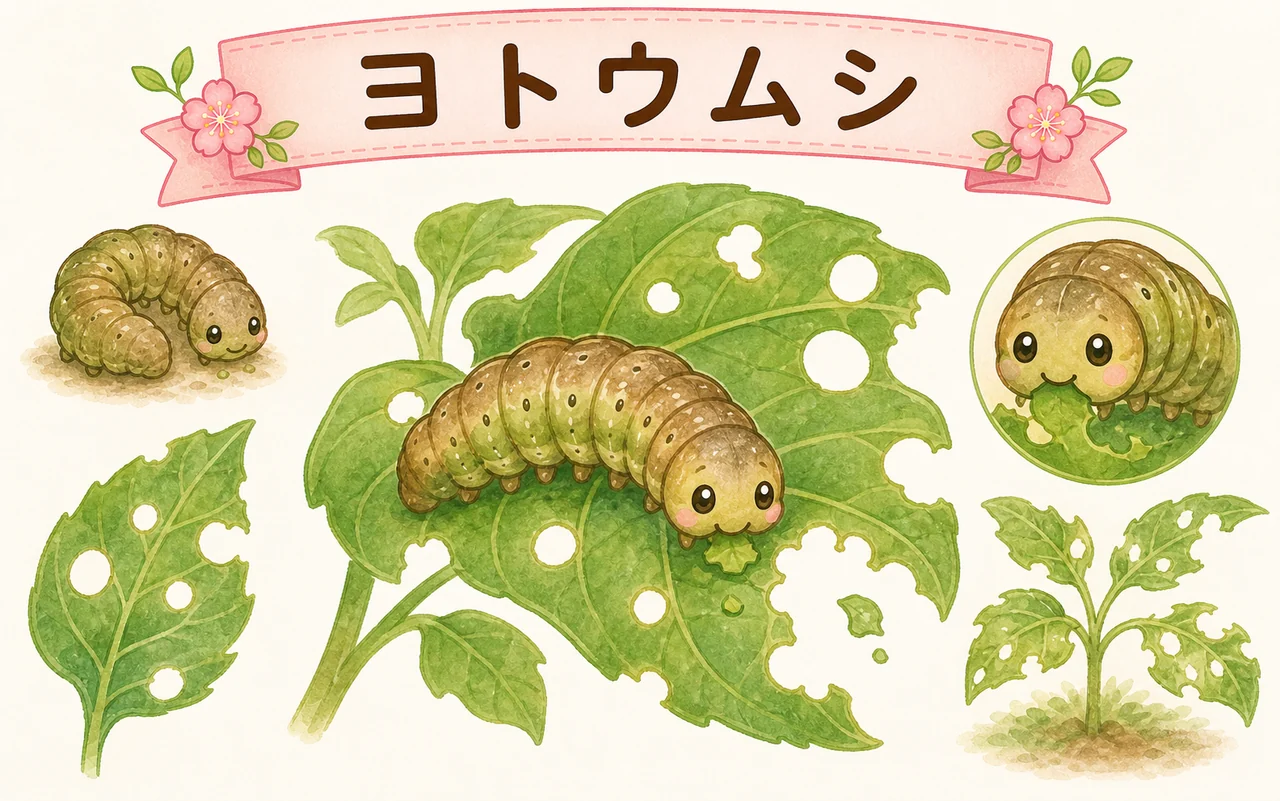 ヨトウムシのイラスト