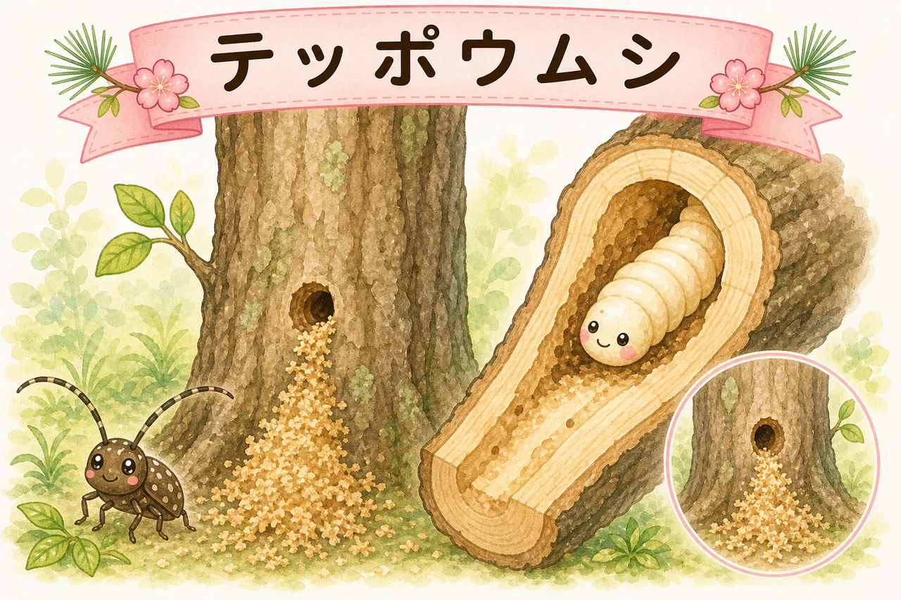 テッポウムシのイラスト